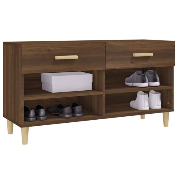 vidaXL Botník hnedý dub 102x35x55 cm spracované drevo – Obrázok 4
