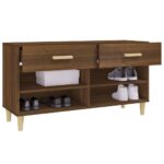 vidaXL Botník hnedý dub 102x35x55 cm spracované drevo – Obrázok 5