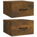 vidaXL Nástenné nočné stolíky 2 ks dymový dub 35x35x20 cm – Obrázok 2