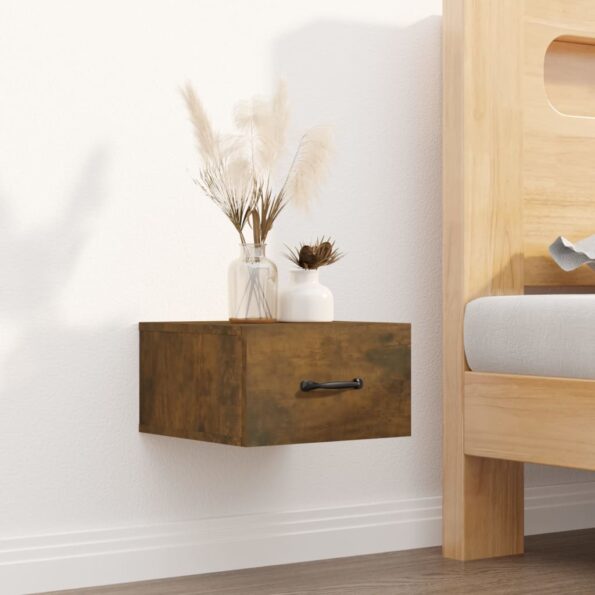 vidaXL Nástenné nočné stolíky 2 ks dymový dub 35x35x20 cm – Obrázok 3
