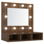 vidaXL Zrkadlová skrinka s LED dub sonoma 60x31,5x62 cm – Obrázok 2