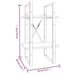 vidaXL 2-poschodová knižnica hnedý dub 40x30x70 cm spracované drevo – Obrázok 7