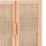 vidaXL Komoda biela 60x30x70 cm masívna borovica a prírodný ratan – Obrázok 7