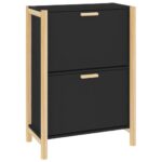 vidaXL Botník čierny 57,5x33x80 cm spracované drevo – Obrázok 2