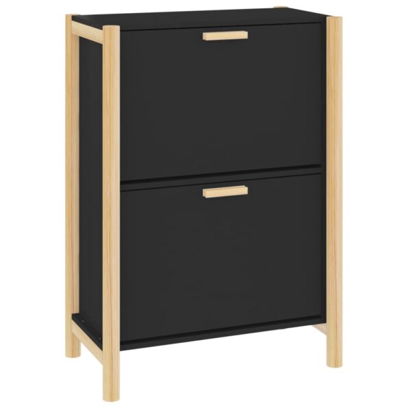 vidaXL Botník čierny 57,5x33x80 cm spracované drevo – Obrázok 2