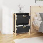 vidaXL Botník čierny 57,5x33x80 cm spracované drevo – Obrázok 4
