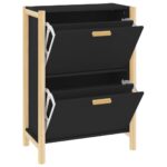 vidaXL Botník čierny 57,5x33x80 cm spracované drevo – Obrázok 8