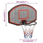 vidaXL Basketbalová doska čierna 90x60x2 cm polyetén – Obrázok 7