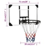 vidaXL Basketbalová doska priehľadná 71x45x2,5 cm polykarbonát – Obrázok 8