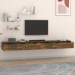 vidaXL Nástenné skrinky 2 ks dymový dub 102x30x20 cm spracované drevo – Obrázok 3