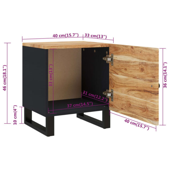vidaXL Nočný stolík 40x33x46 cm akáciový masív – Obrázok 10