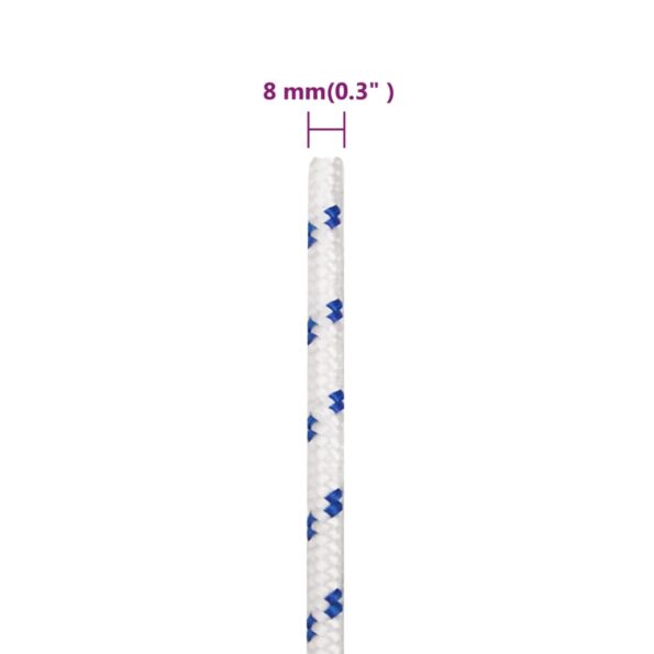 vidaXL Lodné lano biele 8 mm 250 m polypropylén – Obrázok 6