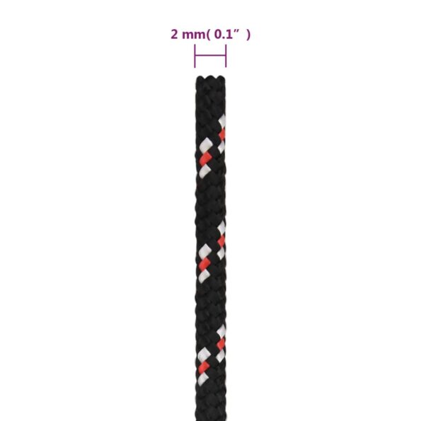 vidaXL Lodné lano čierne 2 mm 25 m polypropylén – Obrázok 6