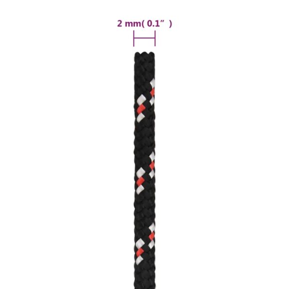 vidaXL Lodné lano čierne 2 mm 250 m polypropylén – Obrázok 6