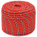 vidaXL Lodné lano červené 12 mm 25 m polypropylén – Obrázok 2