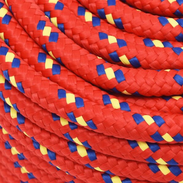 vidaXL Lodné lano červené 12 mm 25 m polypropylén – Obrázok 4