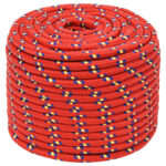 vidaXL Lodné lano červené 14 mm 100 m polypropylén – Obrázok 2