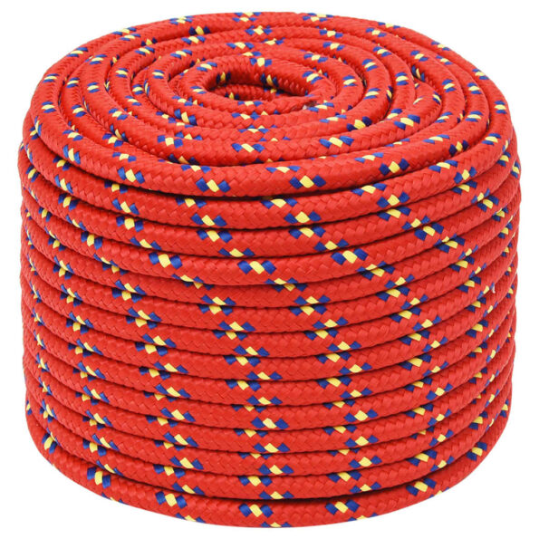 vidaXL Lodné lano červené 14 mm 100 m polypropylén – Obrázok 2