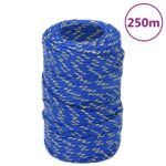 vidaXL Lodné lano modré 2 mm 250 m polypropylén