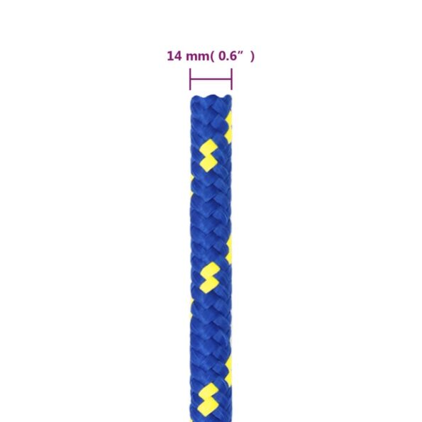 vidaXL Lodné lano modré 14 mm 100 m polypropylén – Obrázok 6