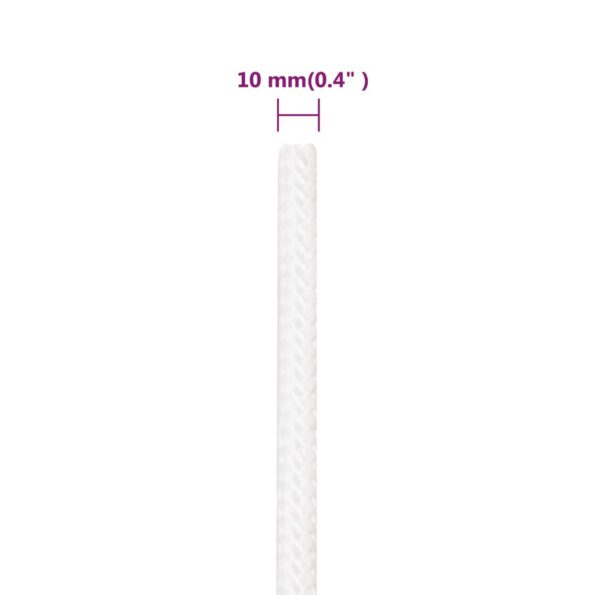 vidaXL Lodné lano biele 10 mm 500 m polypropylén – Obrázok 6