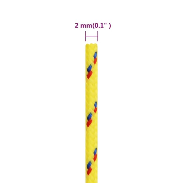 vidaXL Lodné lano žlté 2 mm 25 m polypropylén – Obrázok 6