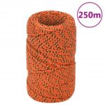 vidaXL Lodné lano oranžové 2 mm 250 m polypropylén