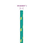 vidaXL Lodné lano zelené 10 mm 500 m polypropylén – Obrázok 6
