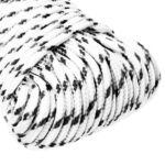 vidaXL Pletené lodné lano biele 5 mm x 50 m polyester – Obrázok 3