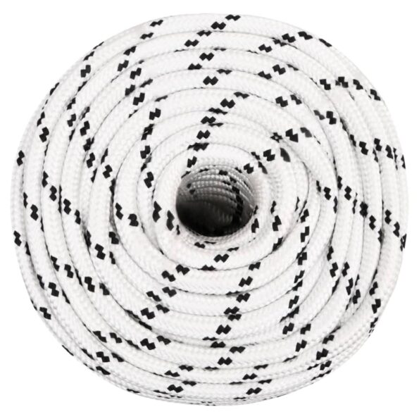 vidaXL Pletené lodné lano biele 14 mm x 100 m polyester – Obrázok 2