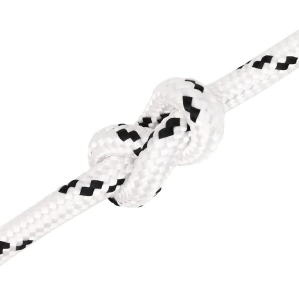 vidaXL Pletené lodné lano biele 14 mm x 100 m polyester – Obrázok 4