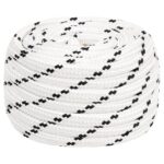 vidaXL Pracovné lano biele 18 mm 100 m polyester – Obrázok 2