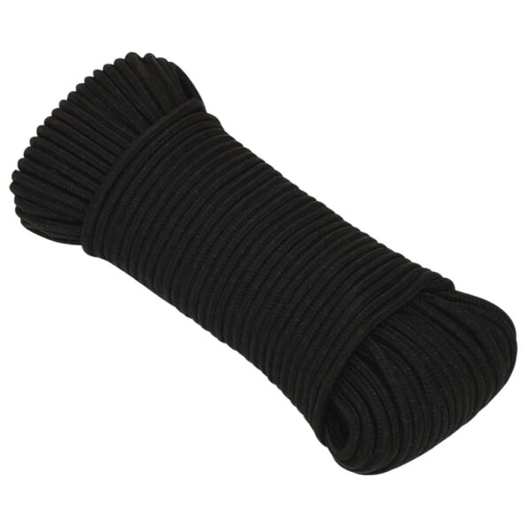 vidaXL Pracovné lano čierne 5 mm 25 m polyester – Obrázok 2