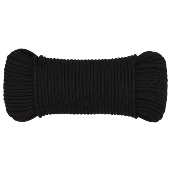 vidaXL Pracovné lano čierne 5 mm 25 m polyester – Obrázok 3