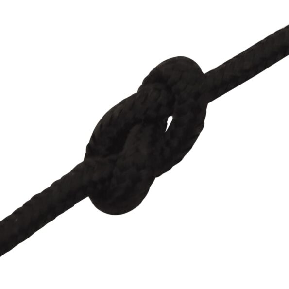 vidaXL Pracovné lano čierne 5 mm 25 m polyester – Obrázok 5