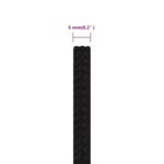 vidaXL Pracovné lano čierne 5 mm 25 m polyester – Obrázok 6