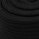 vidaXL Pracovné lano čierne 18 mm 100 m polyester – Obrázok 4