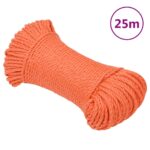 vidaXL Pracovné lano oranžové 6 mm 25 m polypropylén