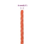 vidaXL Pracovné lano oranžové 6 mm 25 m polypropylén – Obrázok 6