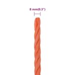 vidaXL Pracovné lano oranžové 8 mm 25 m polypropylén – Obrázok 6