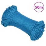 vidaXL Pracovné lano modré 6 mm 50 m polypropylén