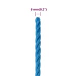 vidaXL Pracovné lano modré 6 mm 50 m polypropylén – Obrázok 6