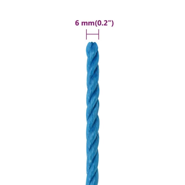 vidaXL Pracovné lano modré 6 mm 50 m polypropylén – Obrázok 6