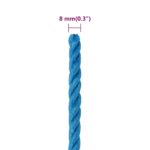 vidaXL Pracovné lano modré 8 mm 50 m polypropylén – Obrázok 6