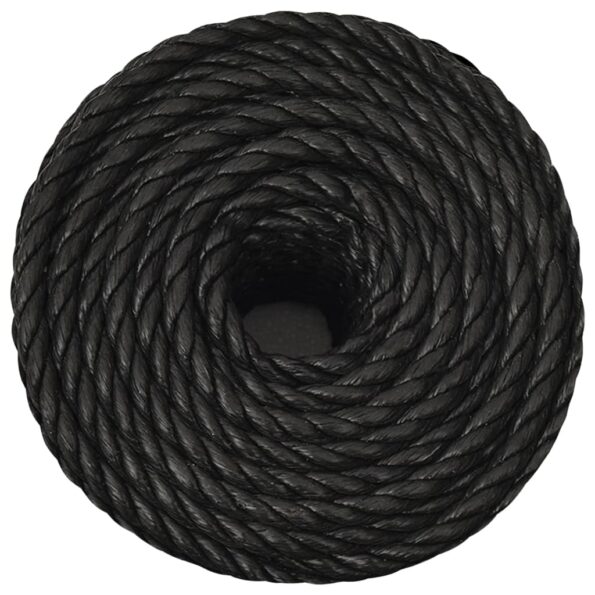 vidaXL Pracovné lano čierne 12 mm 50 m polypropylén – Obrázok 3