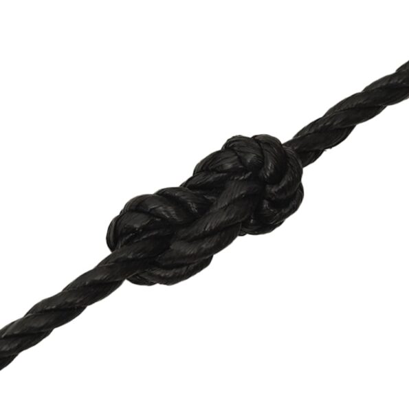 vidaXL Pracovné lano čierne 12 mm 50 m polypropylén – Obrázok 5