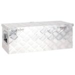 vidaXL Úložný box strieborný 70x31x27 cm hliník – Obrázok 4
