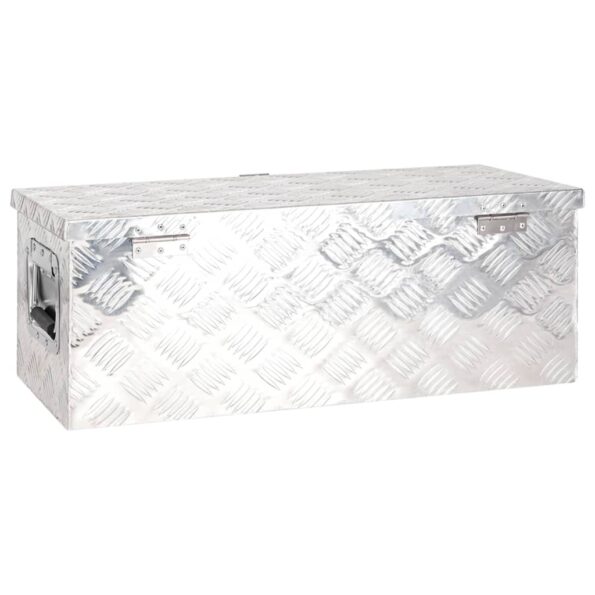 vidaXL Úložný box strieborný 70x31x27 cm hliník – Obrázok 4