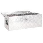 vidaXL Úložný box strieborný 70x31x27 cm hliník – Obrázok 5
