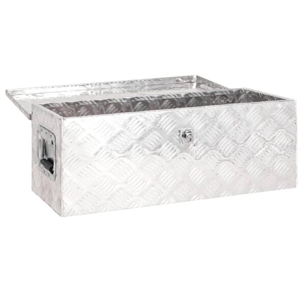 vidaXL Úložný box strieborný 70x31x27 cm hliník – Obrázok 5